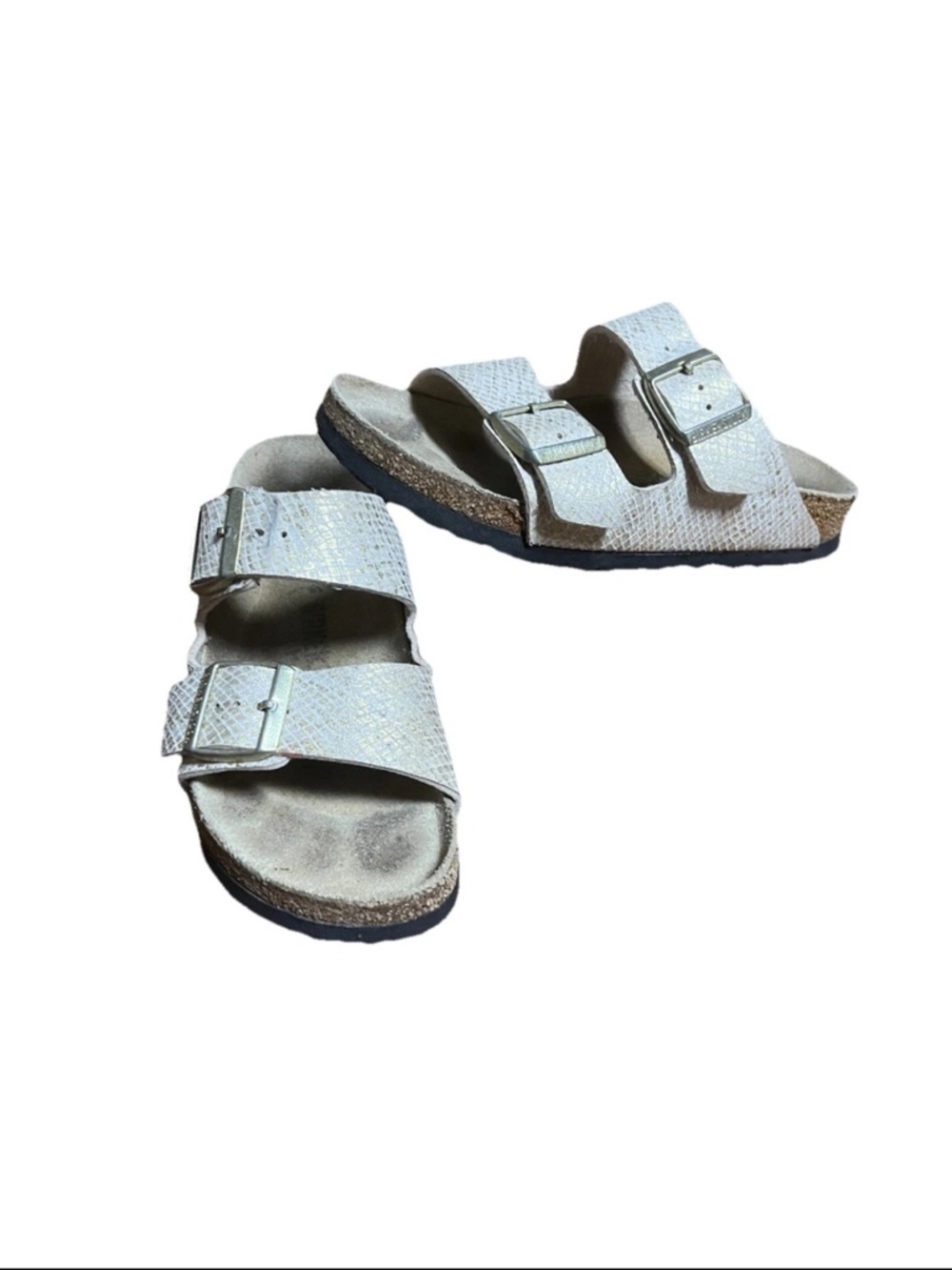 Birkenstock Arizona Shiny Python Eggshell Sandals - Size 37 (US Women’s 6-6.5)